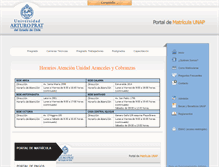 Tablet Screenshot of matriculaweb.unap.cl